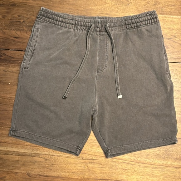 TALENTLESS MENS HEAVYWEIGHT FLEECE SHORTS size L, pitch black and steel grey - Picture 3 of 4